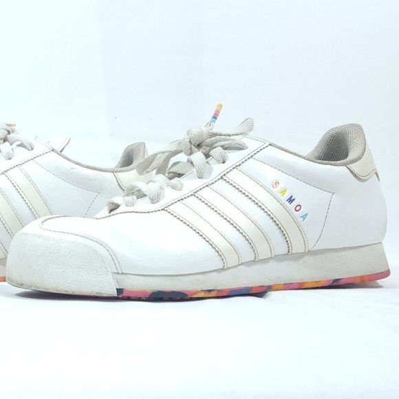 adidas Shoes - Adidas Samoa White Monocrome Rainbow Womens Sz 8.5